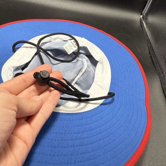 New FOCO KU Jayhawks Bucket Hat Drawstring Blue Solid Large - Picture 6 of 7